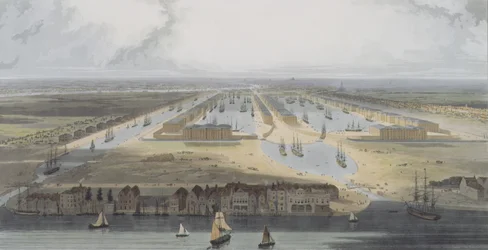 West India Trade Docks, from 